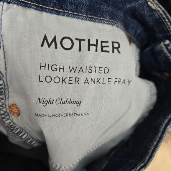 Mother Womens Looker Ankle Fray Jeans Size 27 High Waisted Skinny Fit Blue - Picture 7 of 10